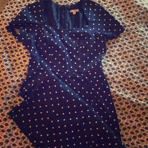 Blue & white polka dot dress